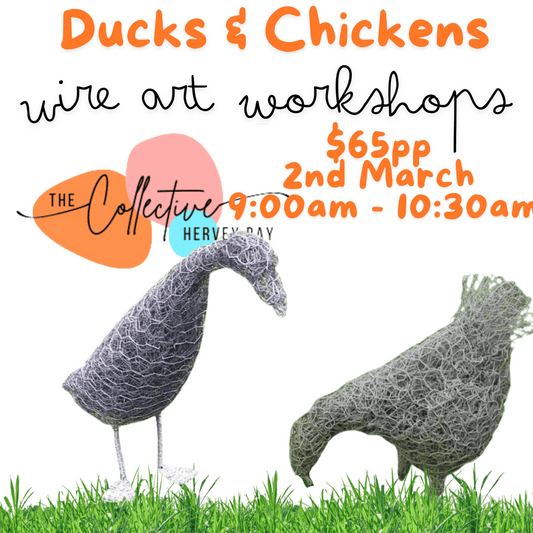 Emerald Wire Art Workshop - Ducks & Chickens 2nd March Deposit only