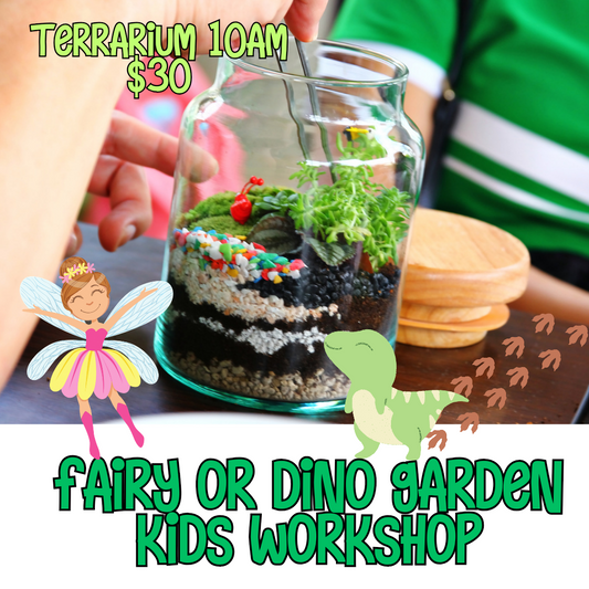 Fairy Garden or Dinosaur Garden Kids Workshop - 24th December 2024