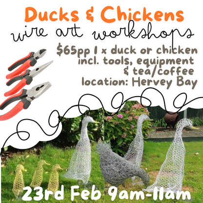 Wire Art Workshop - Ducks & Chickens 23rd February Deposit only