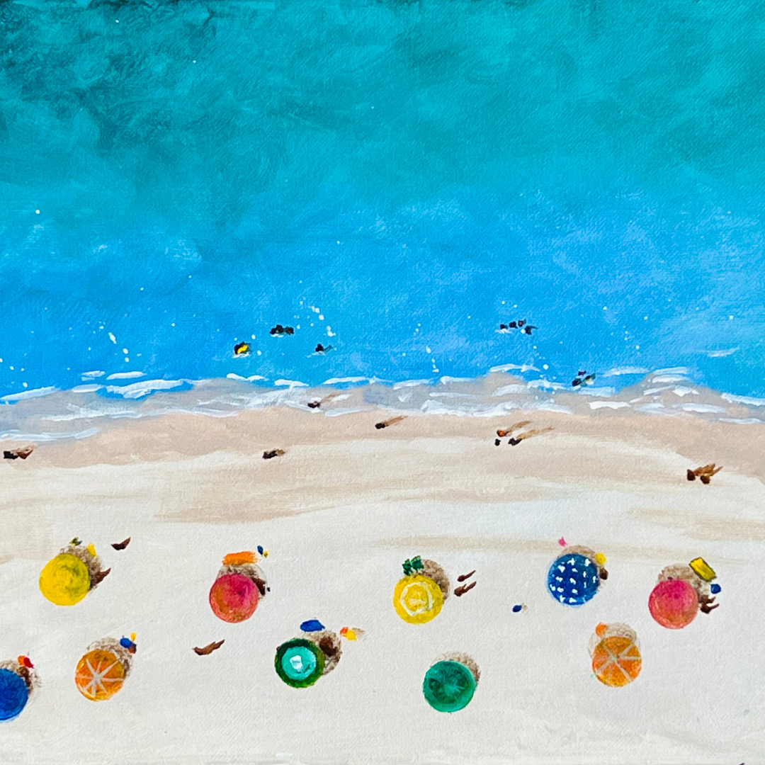 Acrylic Paint Kids Workshop Beach Umbrellas - 8th January 2025